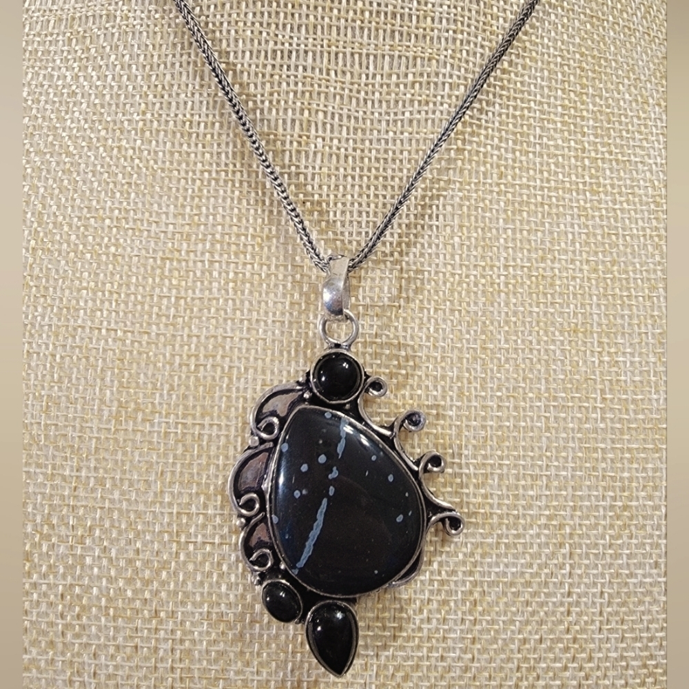 Snowflake Jasper 925 Pendant & Necklace